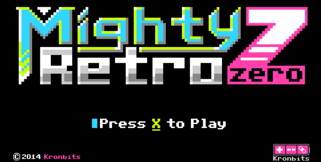 mighty retro zero title screen